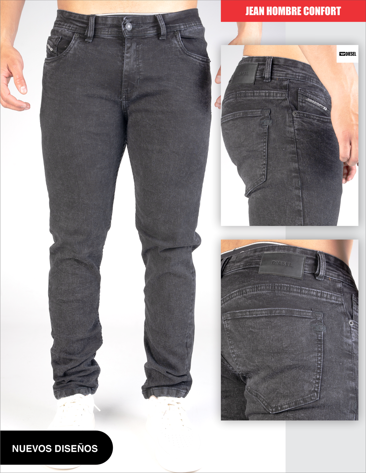 Jeans hombre premium dsl Gris Plat