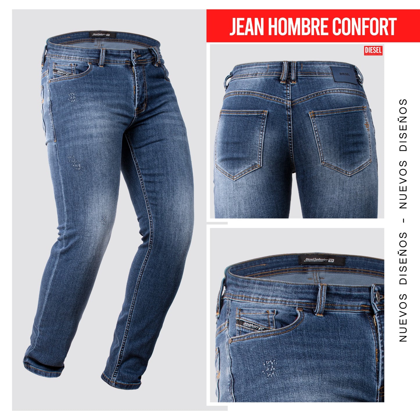 Jeans  hombre premium dsl Azul Medio